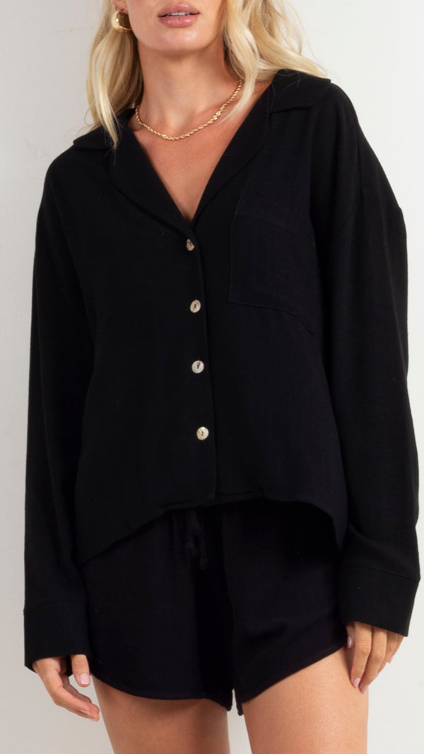 animari-elise-ls-button-down-set-black