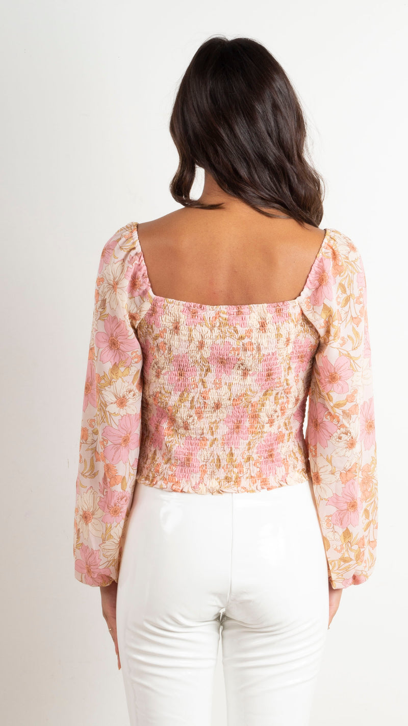 Tay Puff Sleeve Floral Top - Pink – Van De Vort