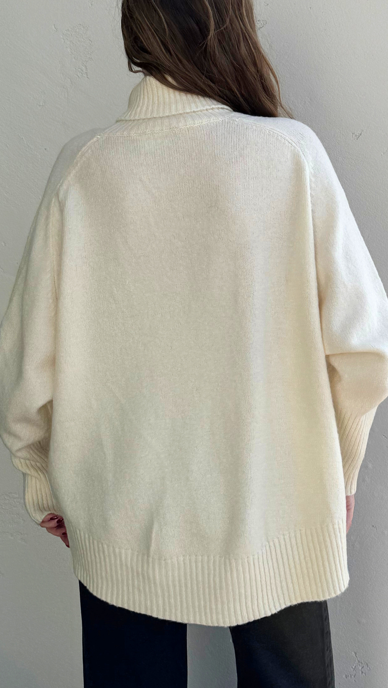 Soleil Turtleneck Sweater - Cream