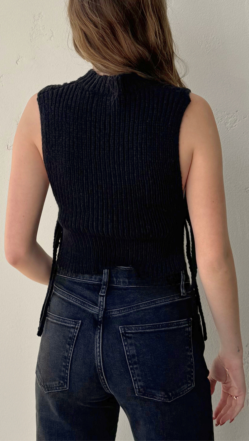 Moira Sweater Tank - Black