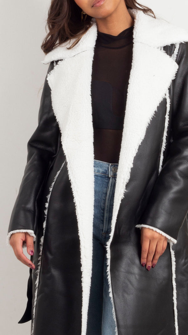 Aleisha Coat - Black/Ivory