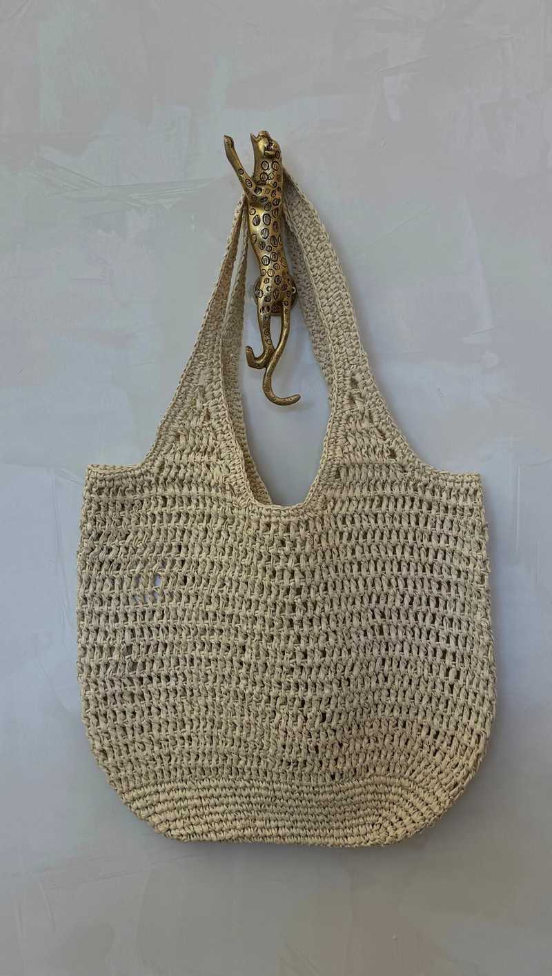 Woven Double Strap Tote - Oat