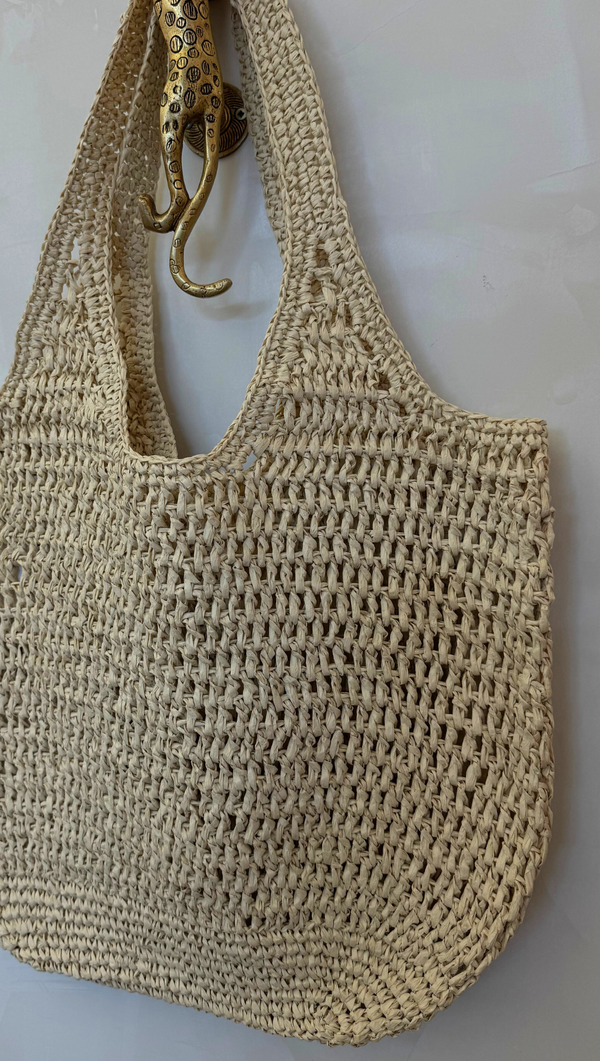 Woven Double Strap Tote - Oat