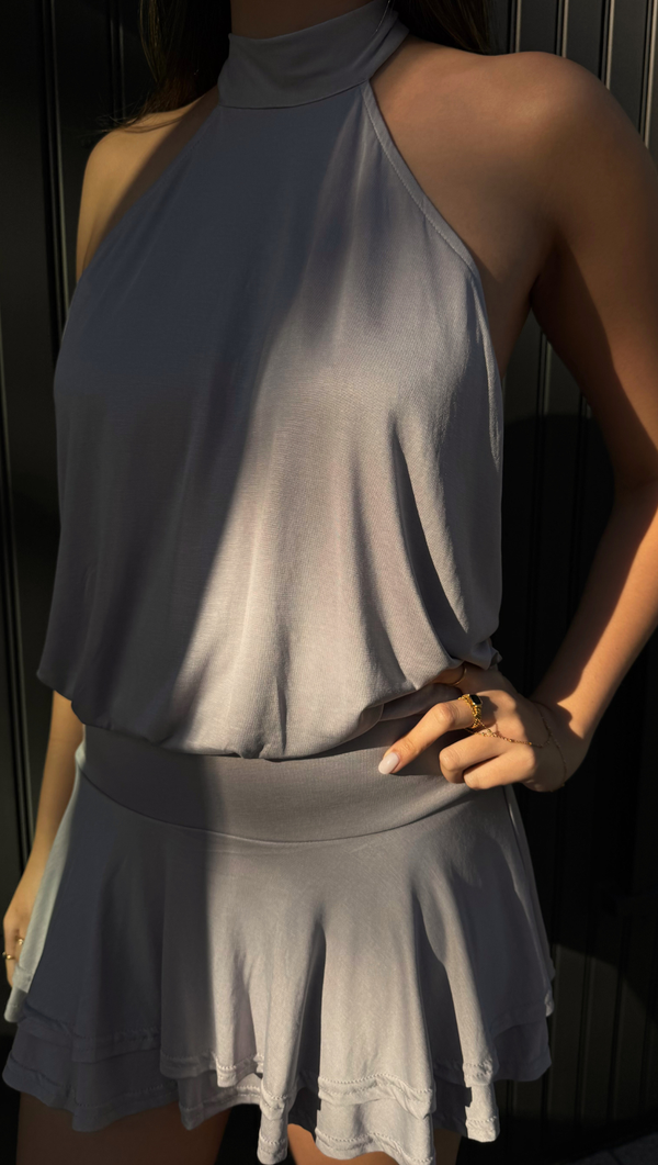 Sabs Backless Mini Dress - Silver