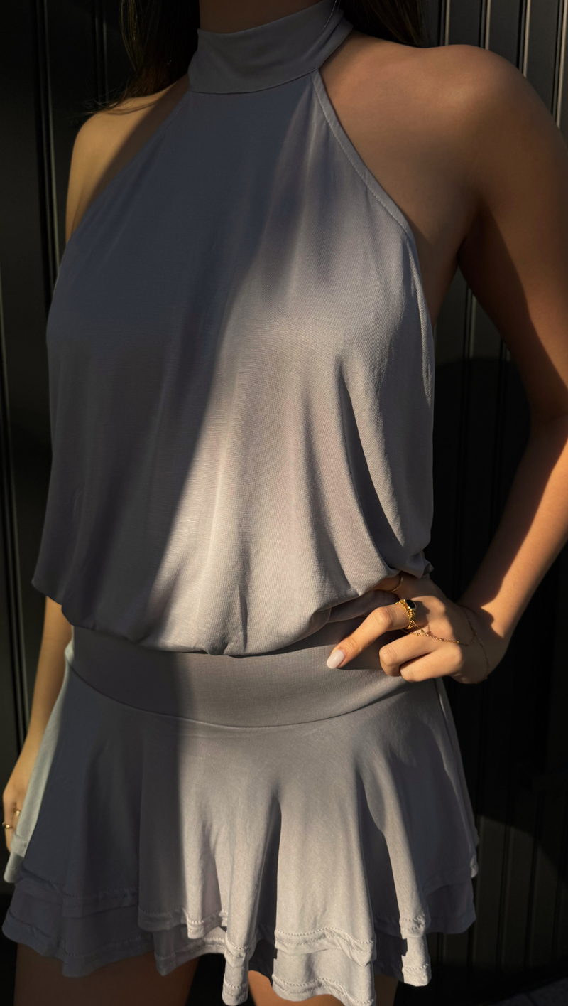 Sabs Backless Mini Dress - Silver