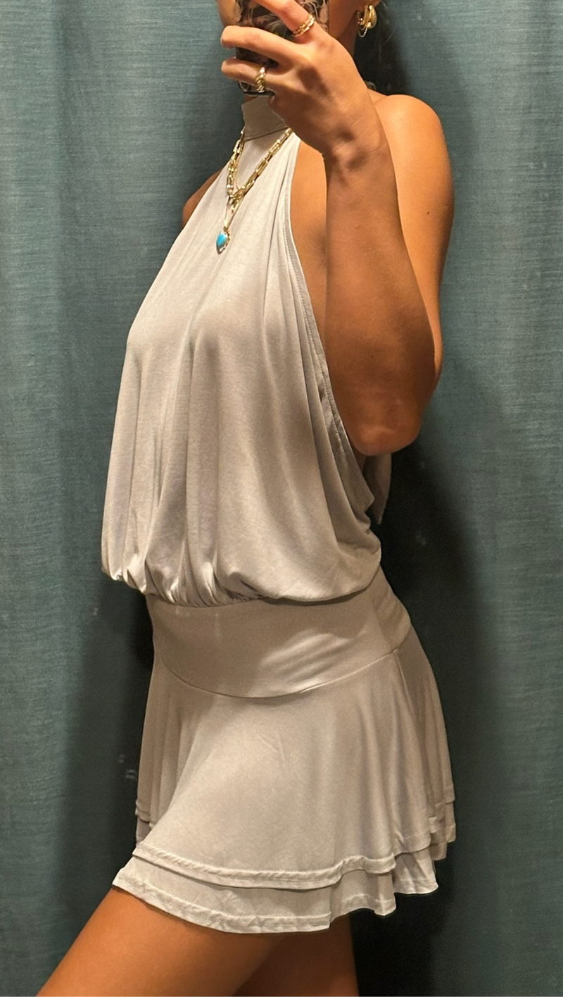 Sabs Backless Mini Dress - Silver