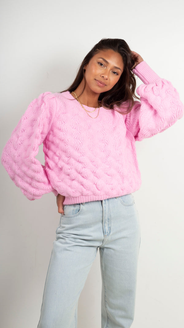 animari-bridget-texture-wave-sweater-pink