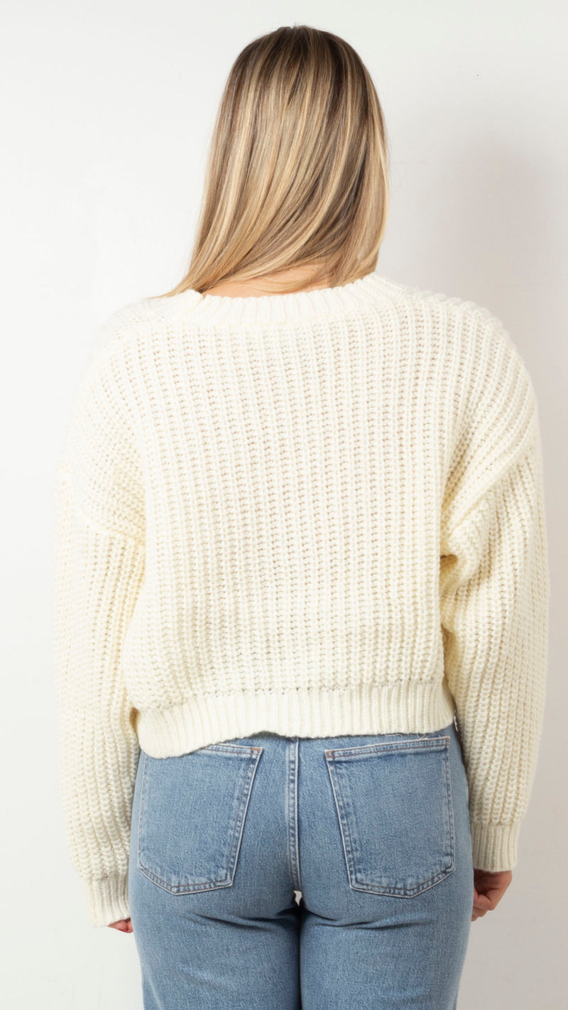 Ivy Cropped Cardi - Off White