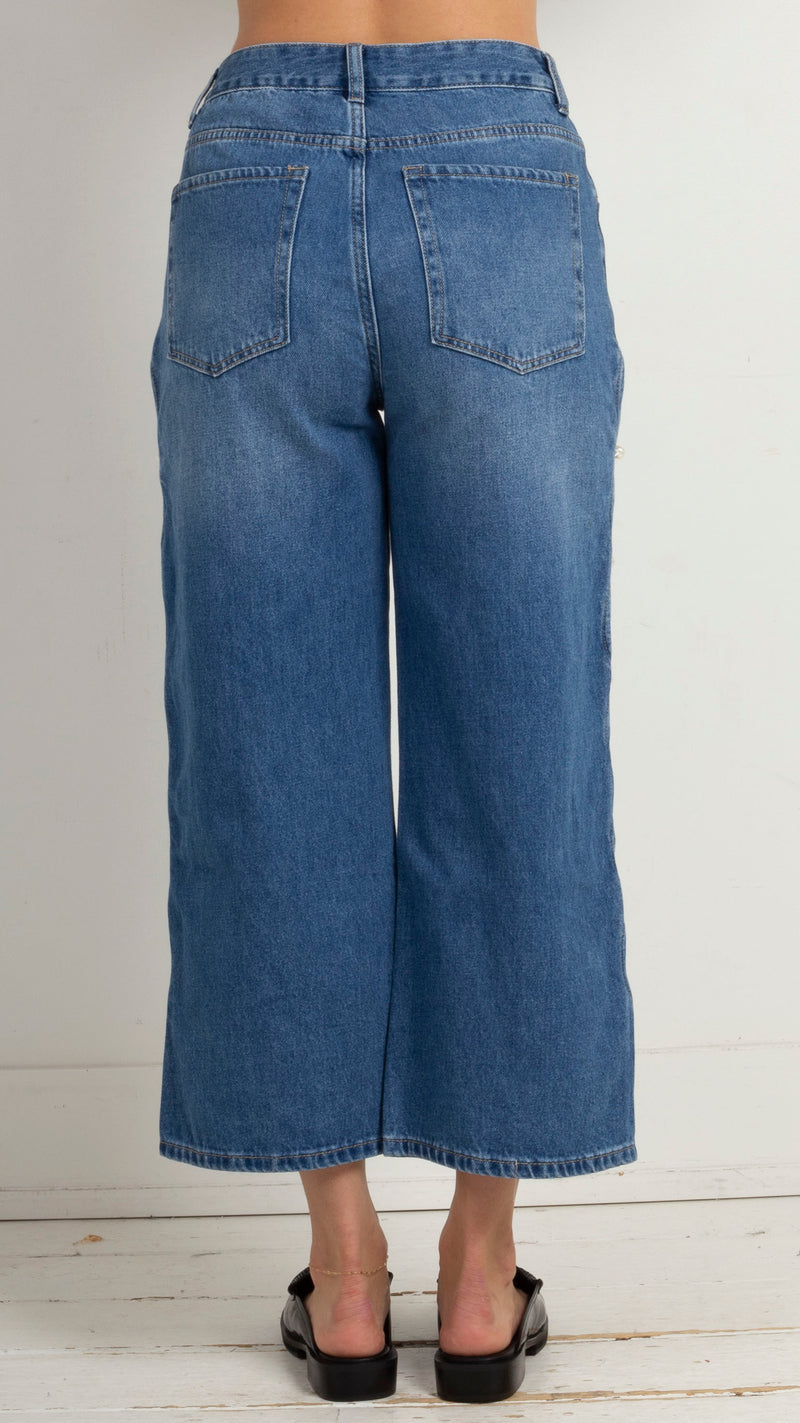 Delphine Pearl Cut Out Jeans - DW