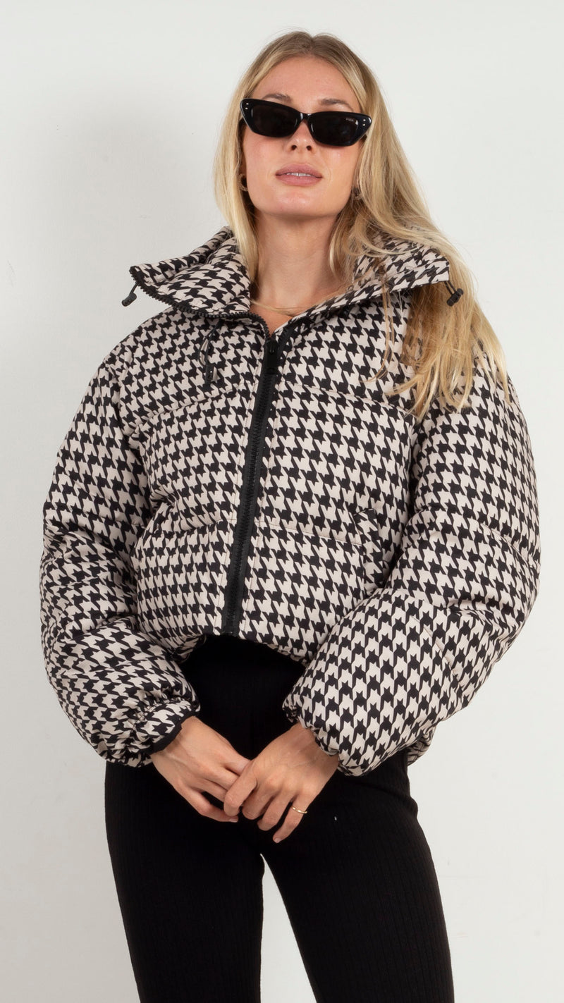 animari-addison-houndstooth-puffer-black/bone 