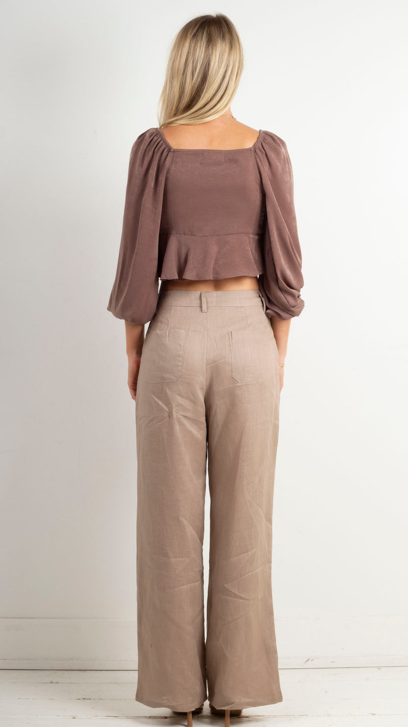 Marni Linen Pleated Pants - Taupe