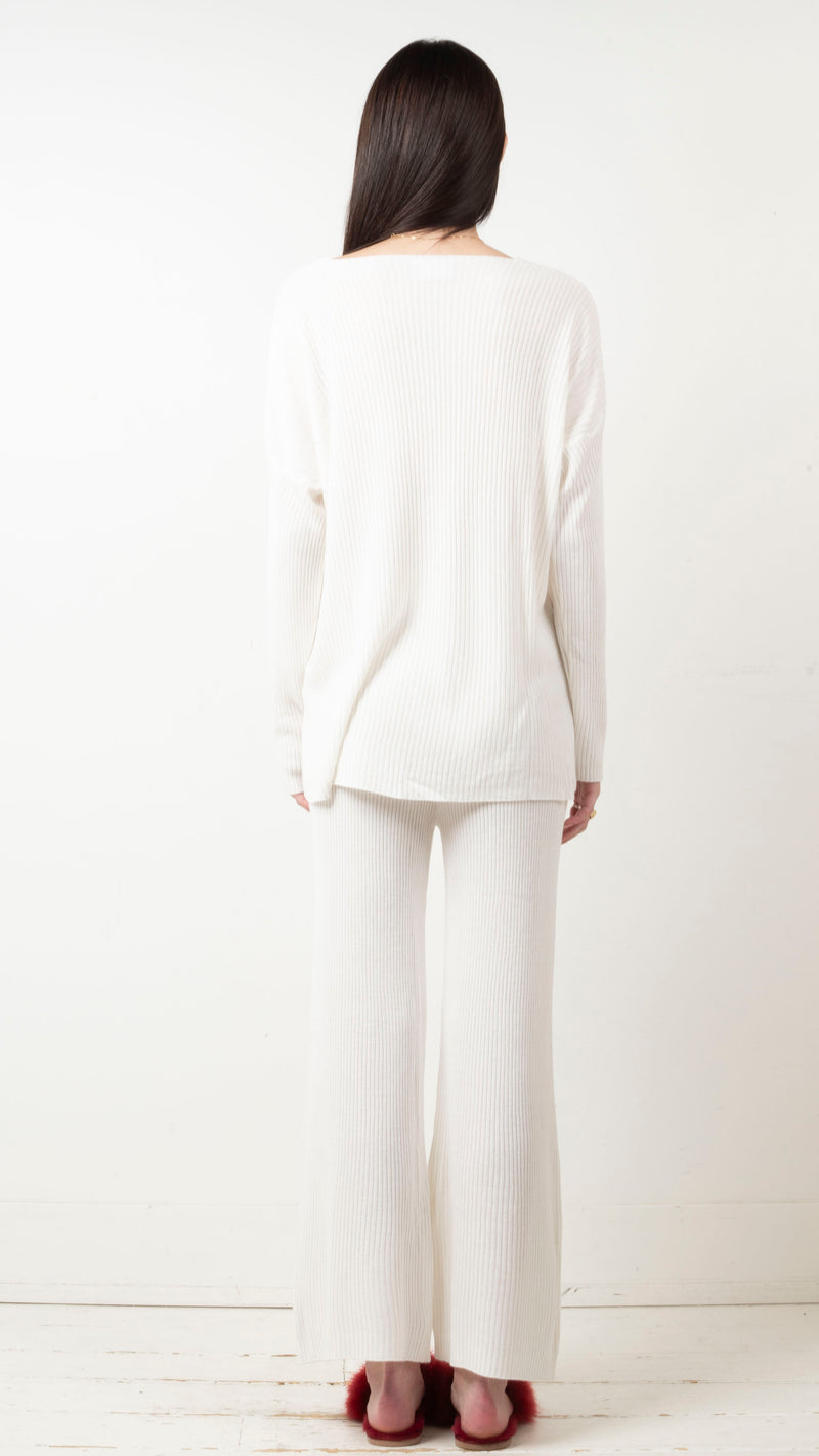 Sloane Micro Rib Sweater Set - Ivory