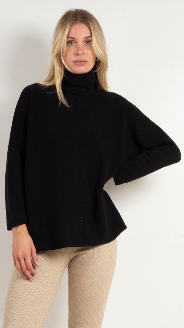 Mimi Turtleneck Sweater - Black