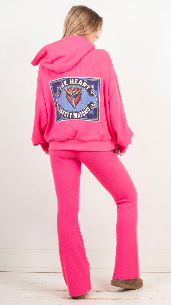 Pink Perfect Match Thermal Hoodie - Pink