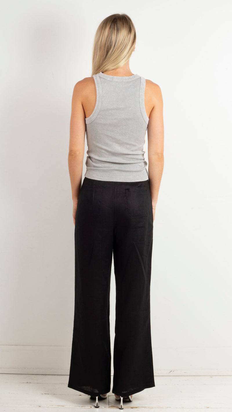 Marni Linen Pleated Pants - Black