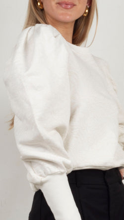 Dayna Quilted Sweatshirt - Ivory