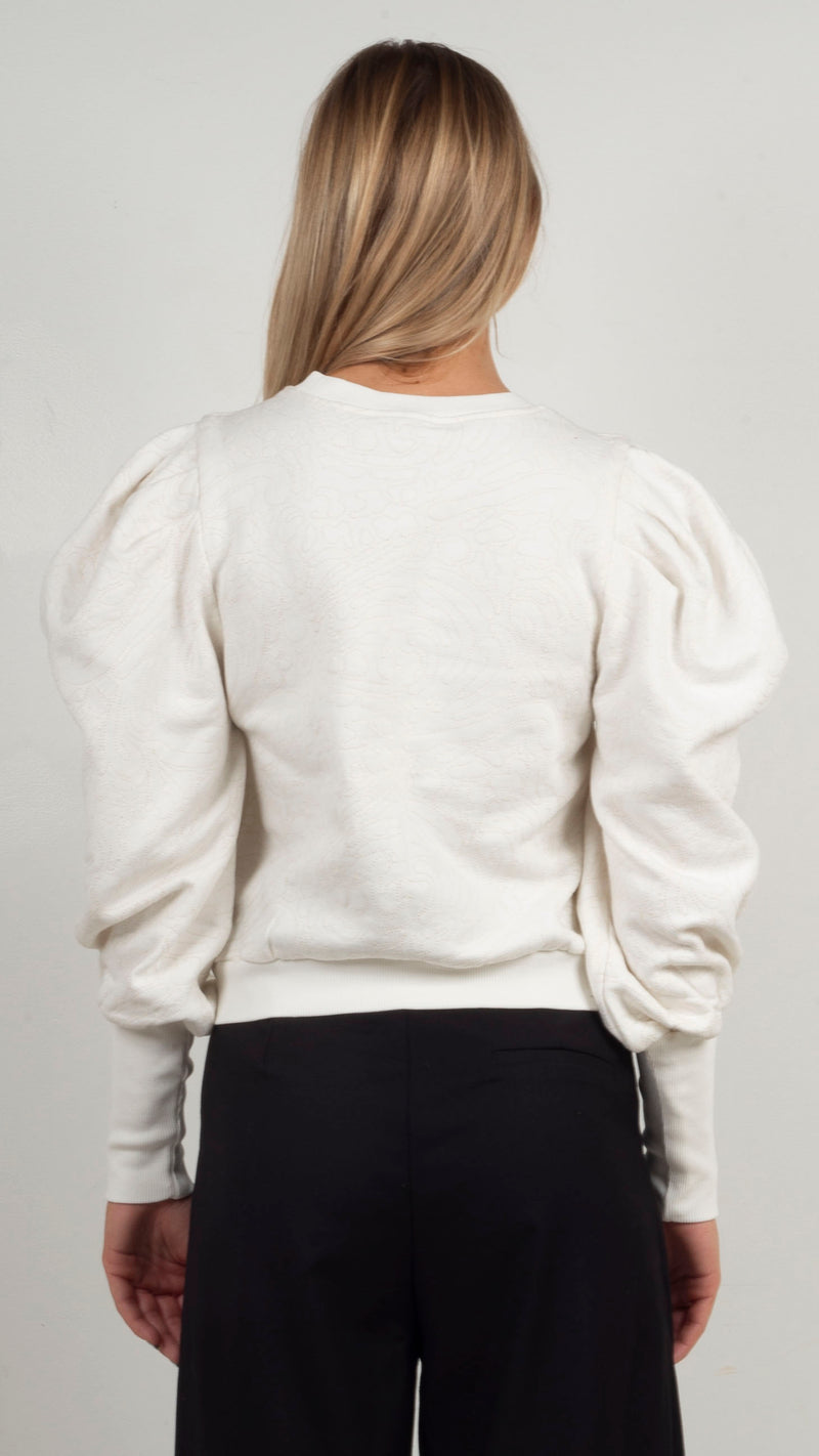 Dayna Quilted Sweatshirt - Ivory