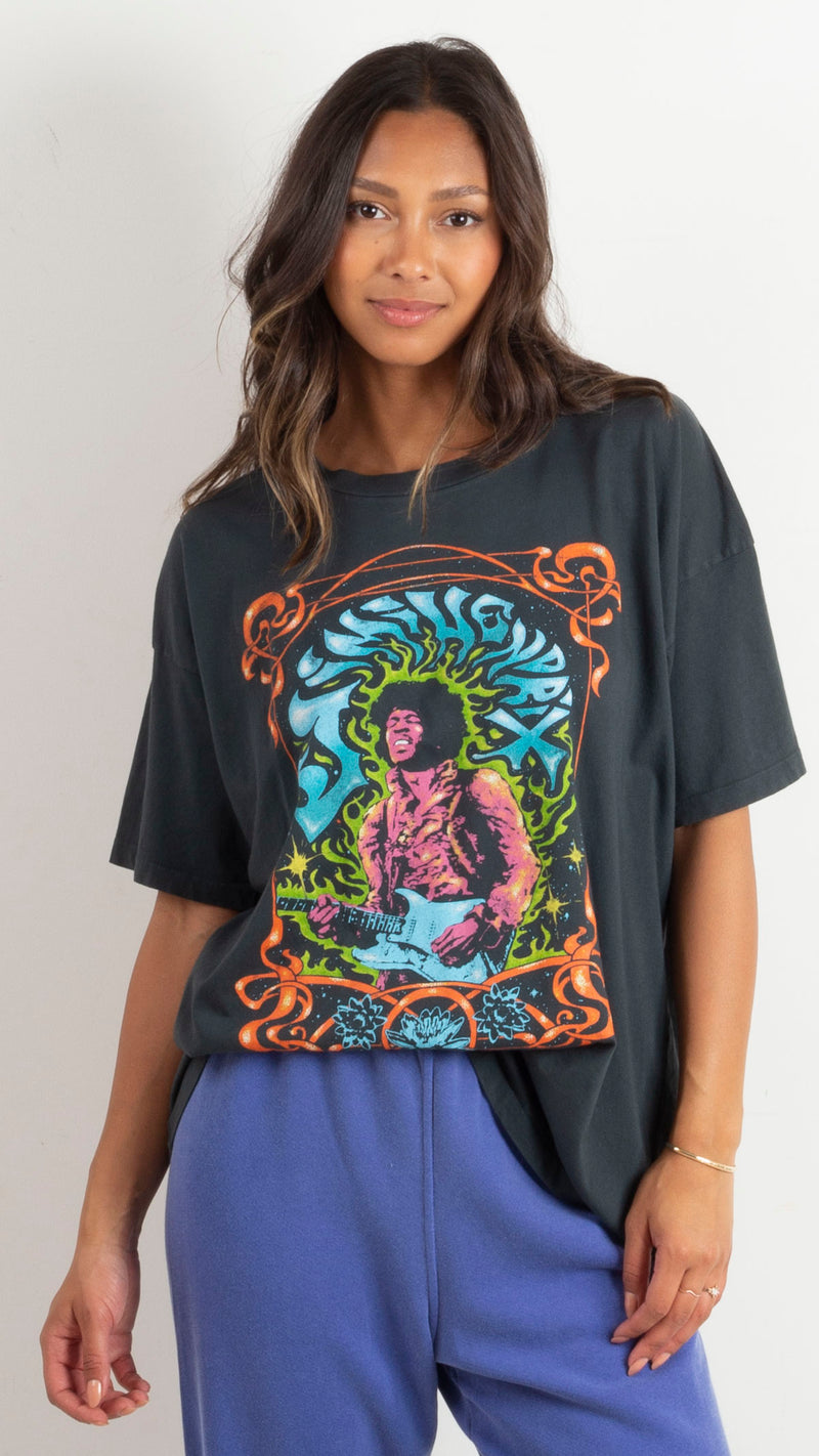 Jimi Hendrix Psychedelic Nouveau Merch Tee - Vintage Black