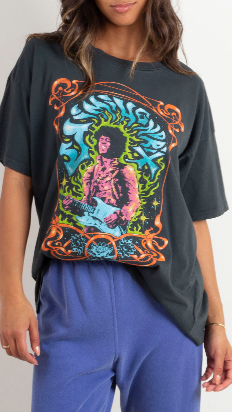 Jimi Hendrix Psychedelic Nouveau Merch Tee - Vintage Black