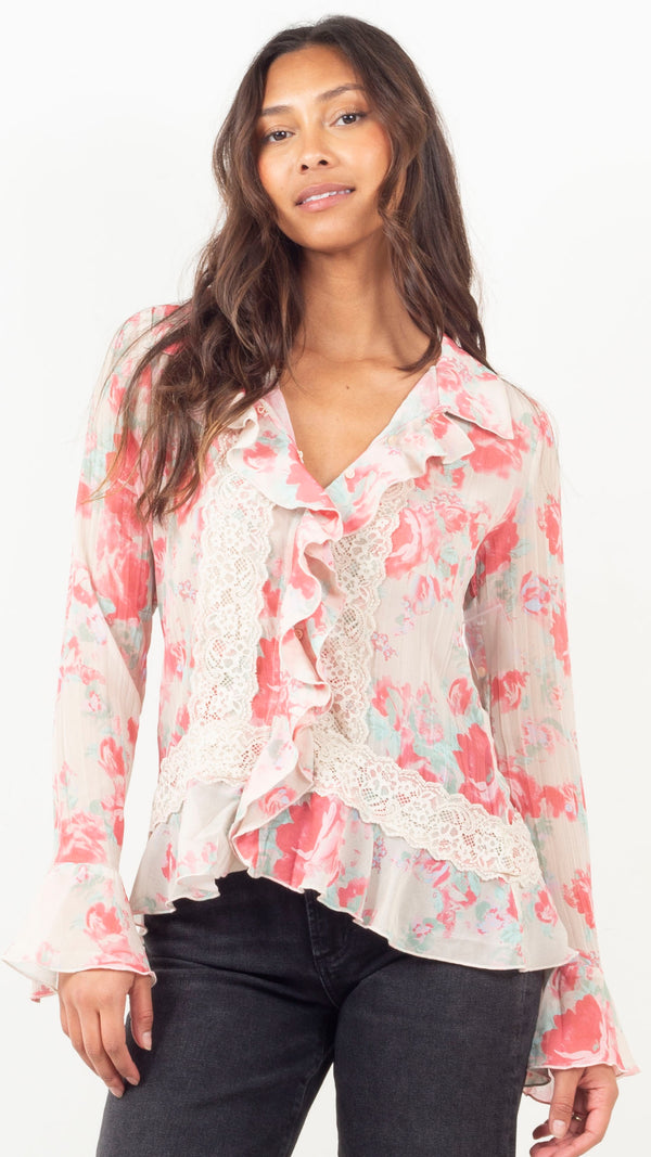 Bad At Love Blouse - Ivory Combo