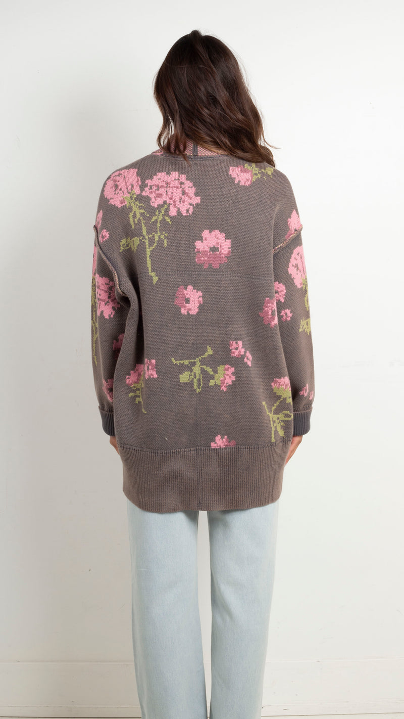 free-people-chamomille-pattern-cardigan-pink/gray