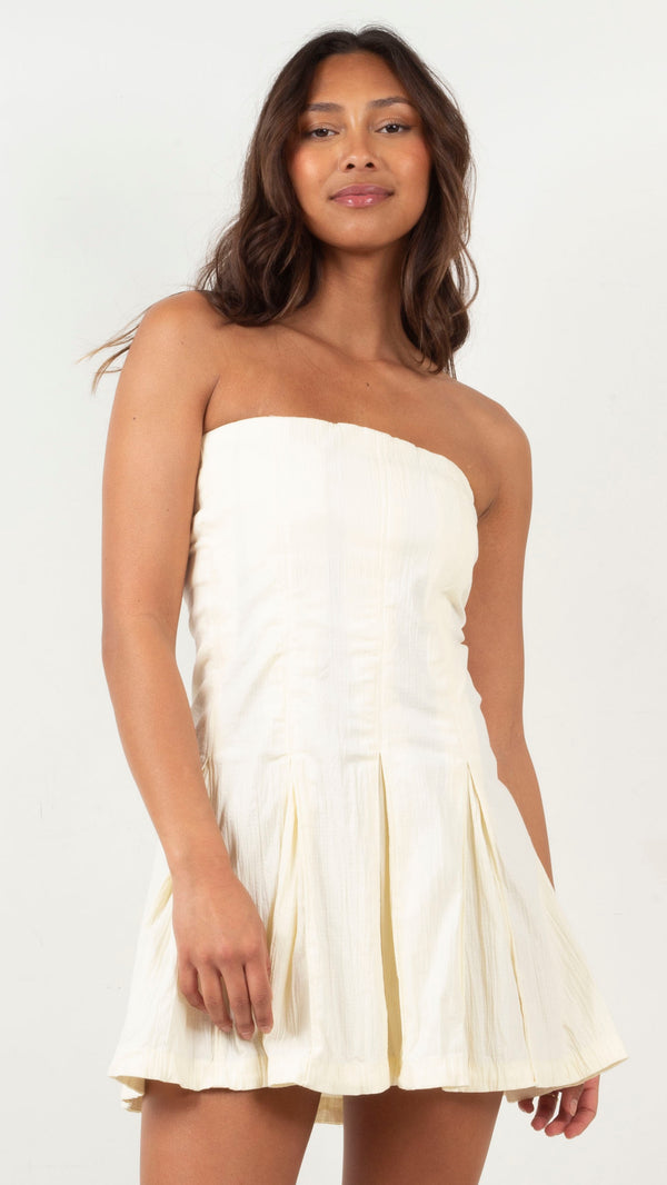 Chateau White Eyelet Bustier Dress