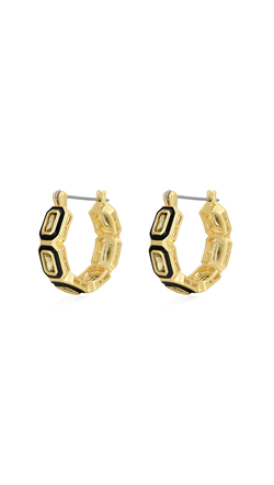Bezel Emerald Ballier Hoops