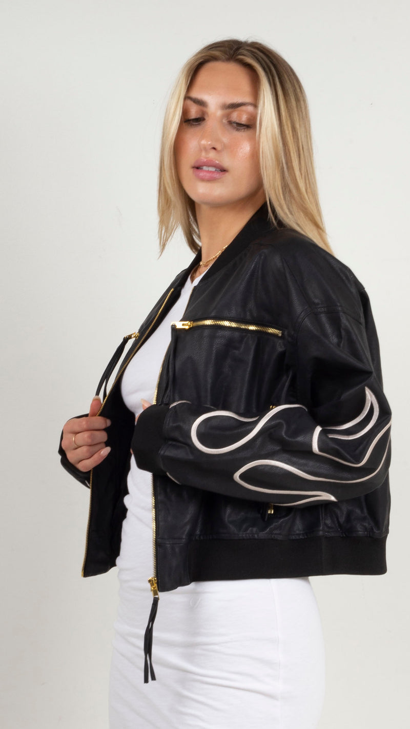 Blaze Cropped Jacket - Black