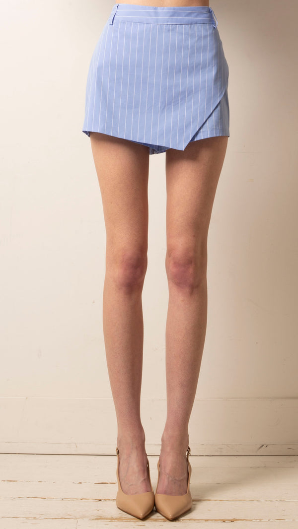 line-&-dot-oxford-mini-skirt-french-blue