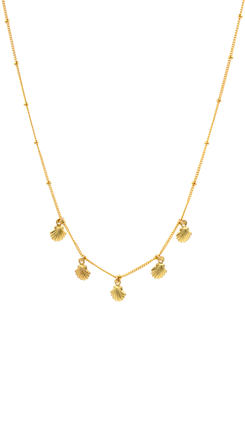 Shell Shaker Necklace - Gold