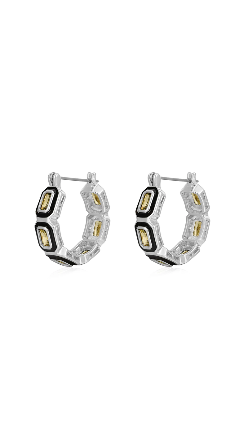 Bezel Emerald Ballier Hoops