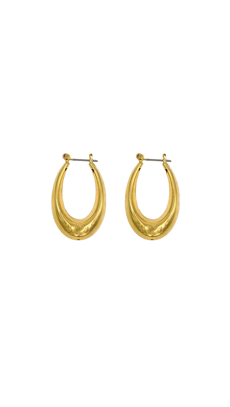 Smooth Oval Hoops - Gold