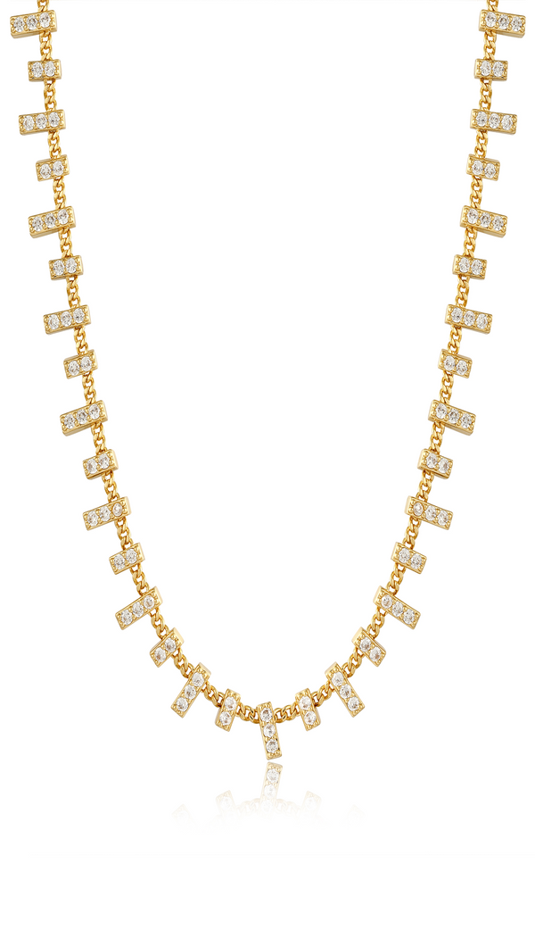 The Pave Ray Necklace- Gold