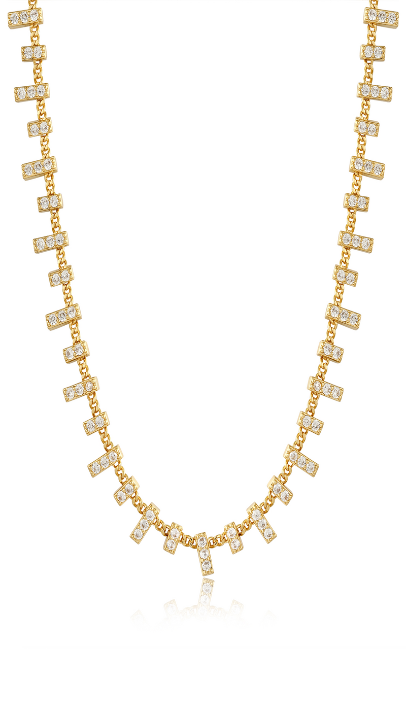 The Pave Ray Necklace- Gold