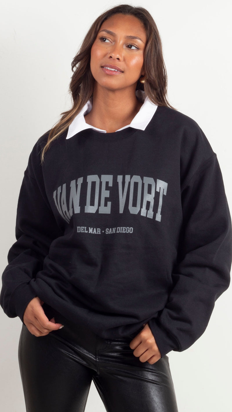 Van De Vort Collegiate Sweatshirt - Black/Charcoal
