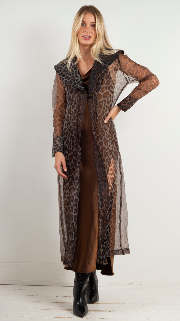 Design Todays Sheer Leopard Duster