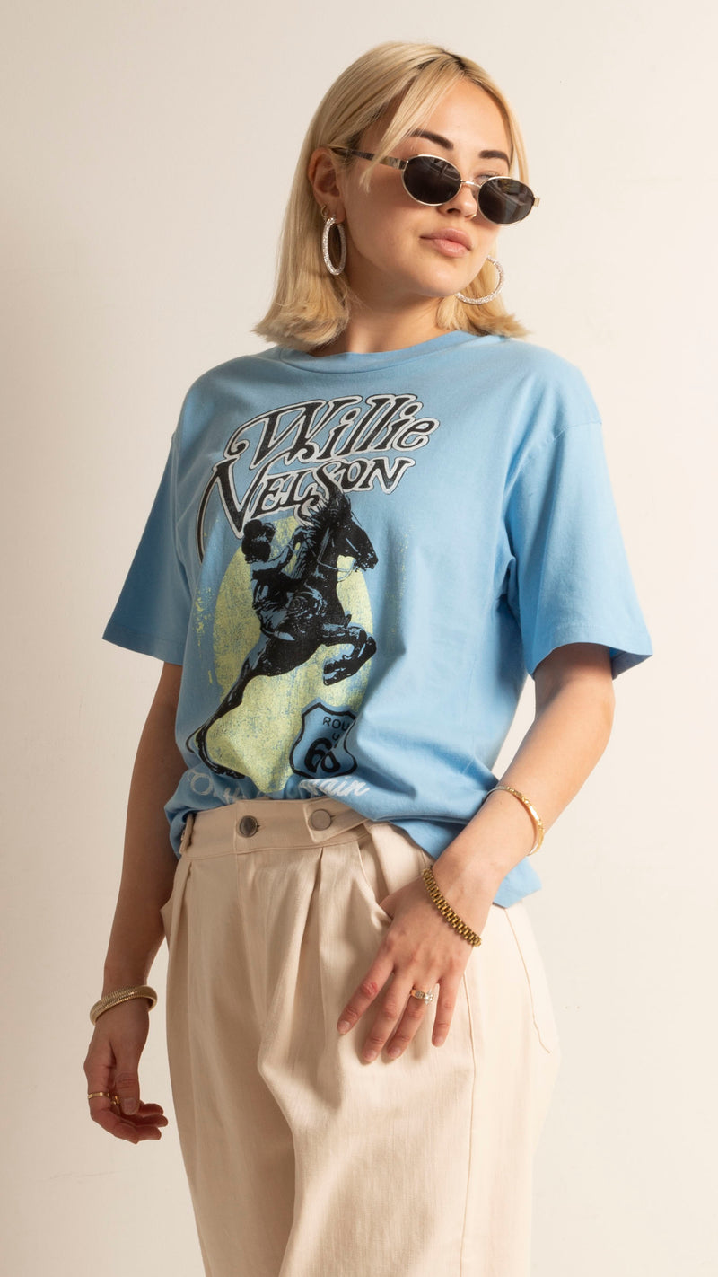 Willie Nelson Route 66 Weekend Tee - Vintage Blue