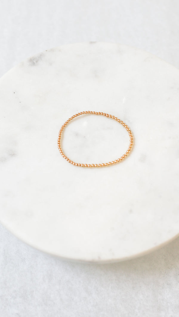 beaded bracelet size small gold