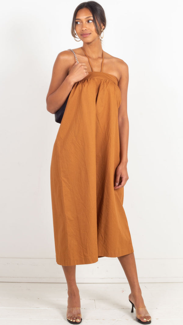 2 in 1 dress but can be worn as a skirt burnt orange 