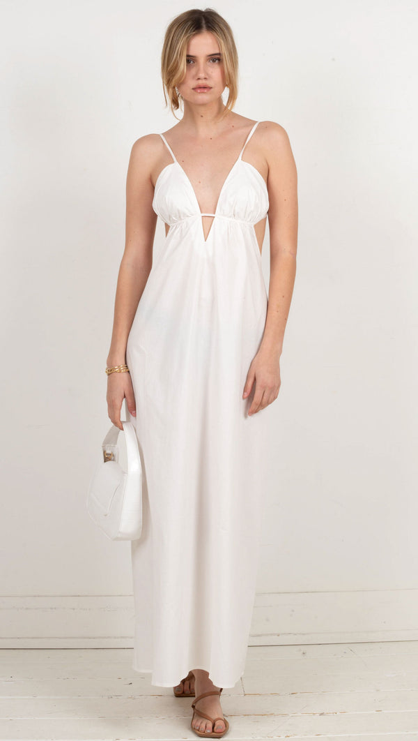 white maxi dress strappy