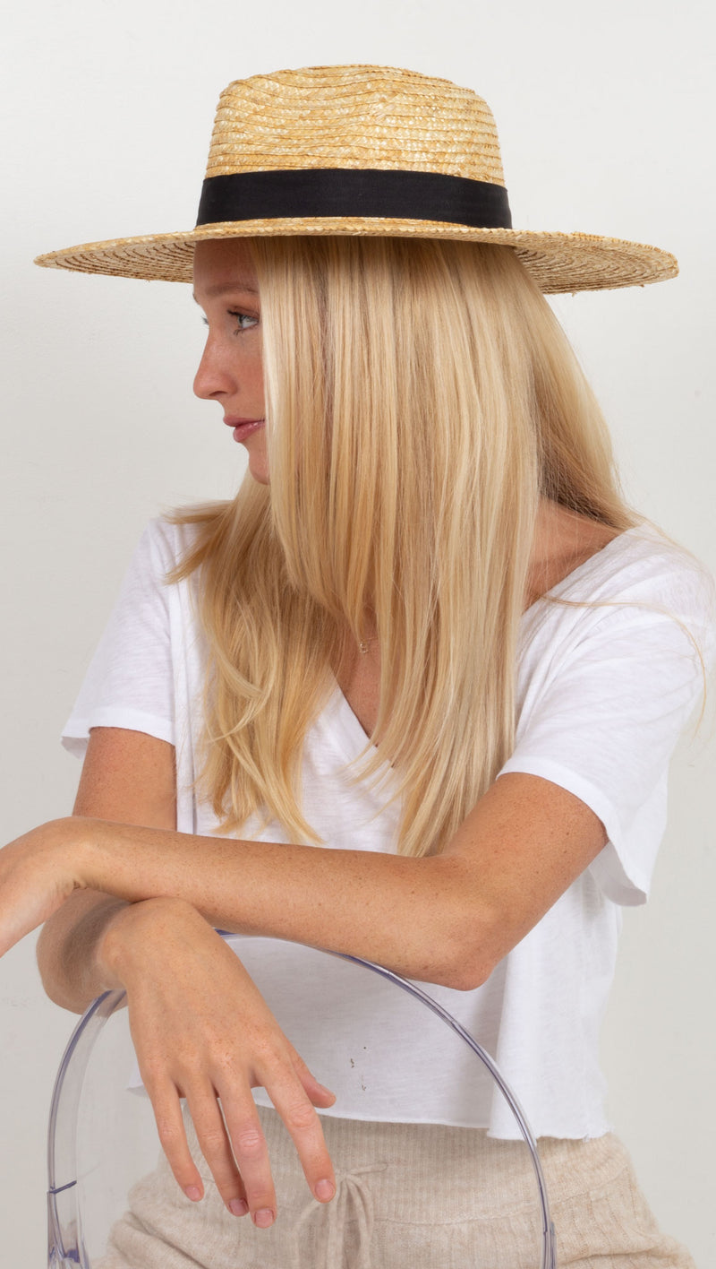 The Spencer Wide Brimmed Fedora - Natural Woven Straw
