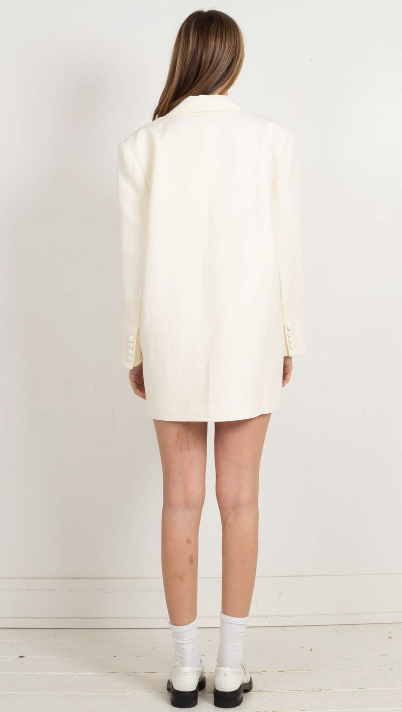 Emma Oversized Blazer Dress - White
