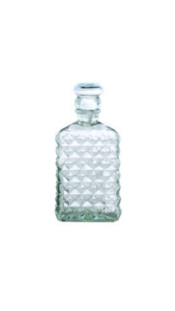 Shiraleah Recycled Glass Decanter with Diamond Pattern
