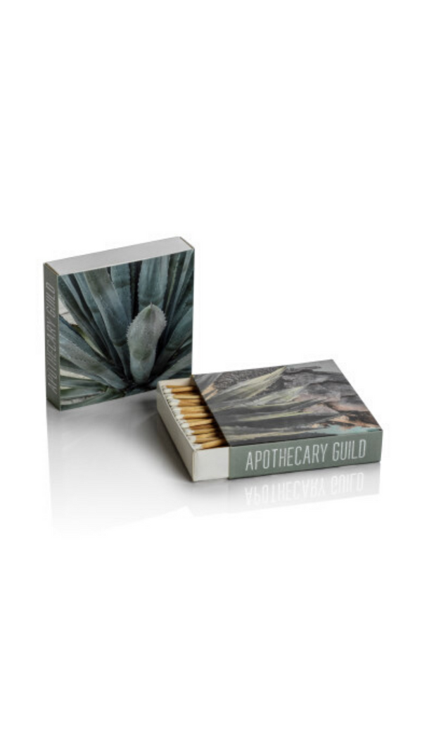 Zodax Square Box of 120 Matchsticks With Green Agave Prints