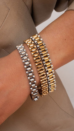 two toned bracelet silver gold