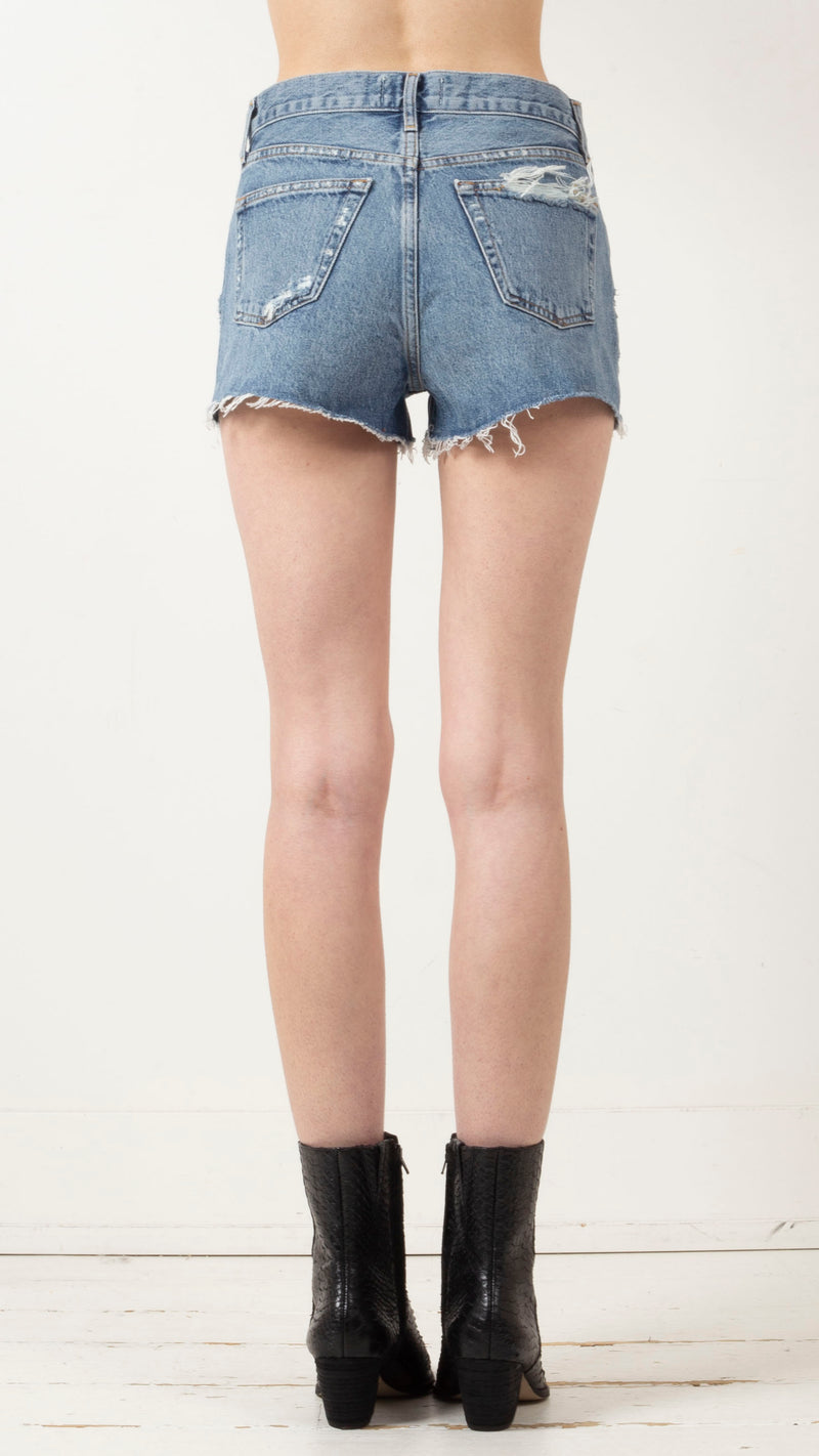 AGOLDE Parker distressed denim shorts