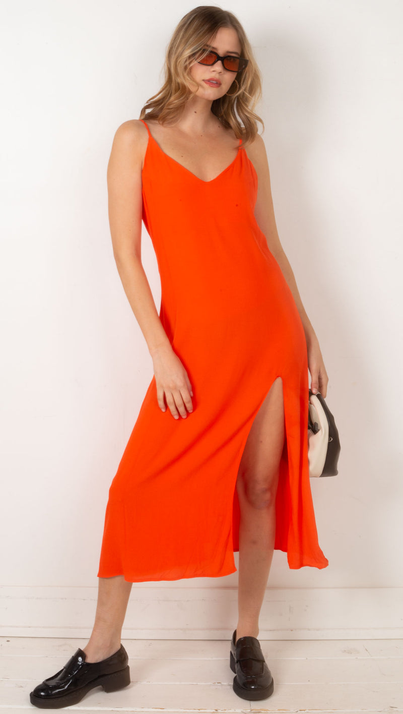 Summer Slip Dress - Orange
