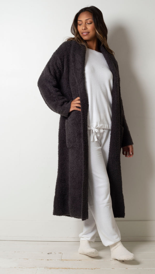 CozyChic Skull Robe - Carbon/Almond