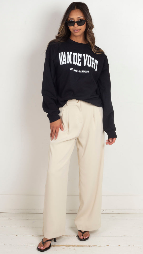 VAN-DE-VORT-COLLEGIATE-SWEATSHIRT-BLACK-/-WHITE