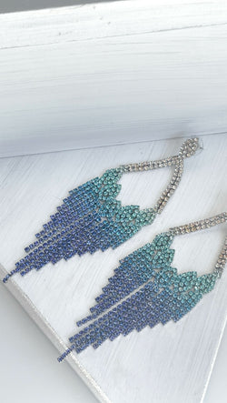 Blue Ombre Statement Earrings